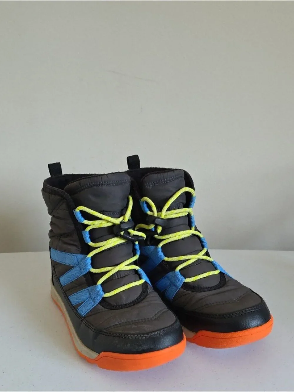 SOREL Whitney II Plus Waterproof Lace Boots charcoal grey color  blue Sz 5 - Picture 3 of 8
